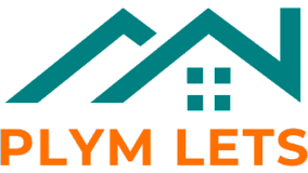 Plymlets Logo. A border of a houses roof with orange Plymlets branding underneath